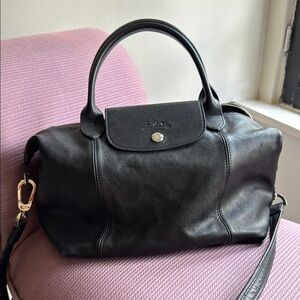 Longchamp Leather Black Crossbody Bag